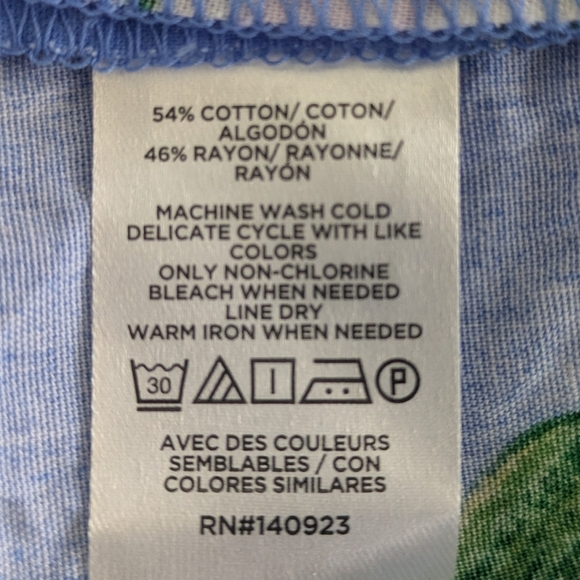 LOFT Women's Floral Blue Blouse Top Deep V-neck Balloon Sleeve Sz M - Picture 9 of 9